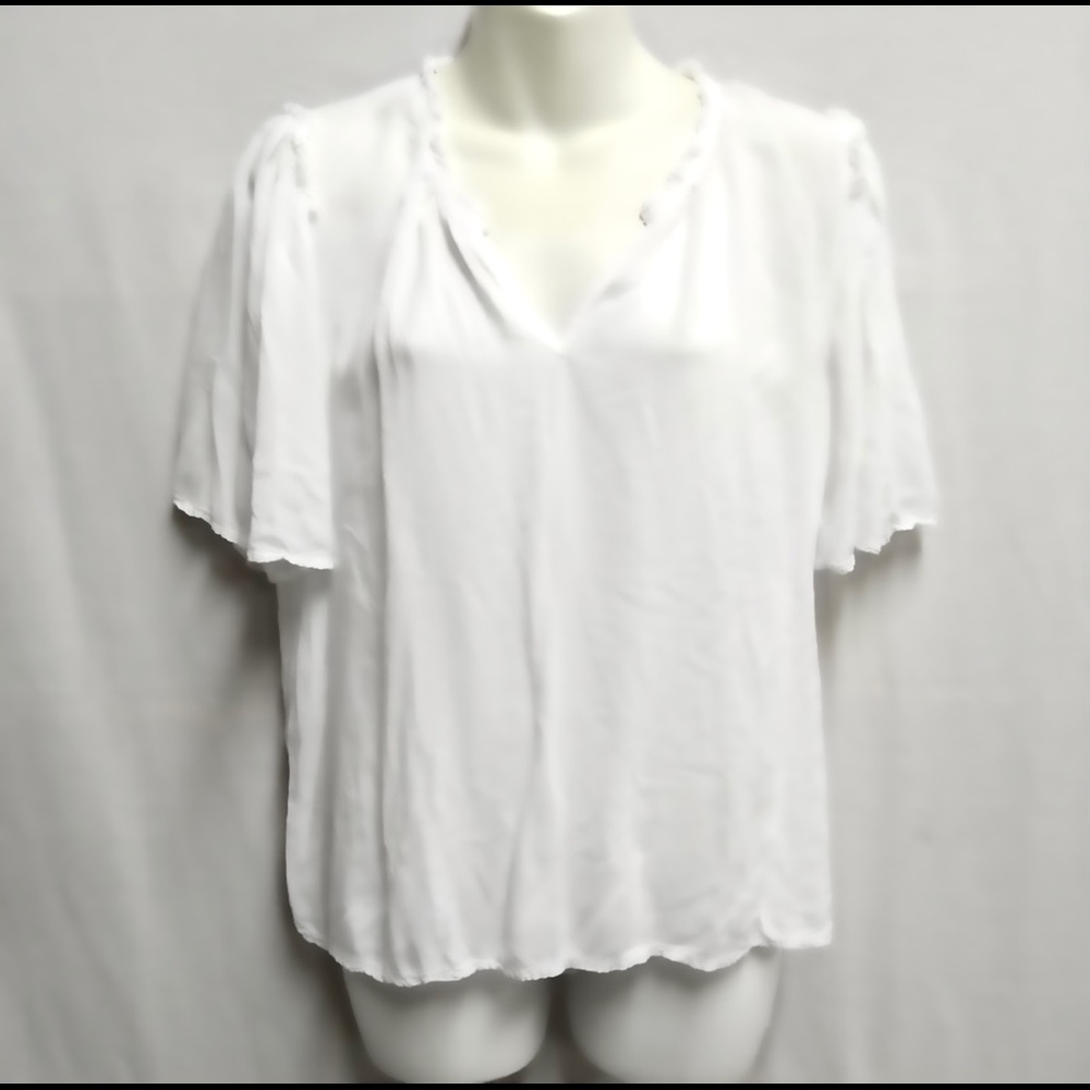 Anthro Velvet by Graham & Spencer White Top M